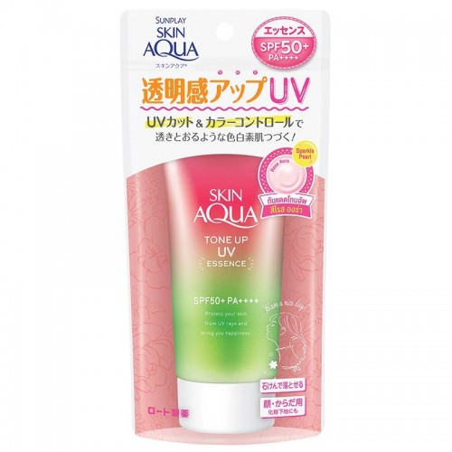 ROHTO乐敦制药 skin aqua Tone Up 提亮肤色精华防晒 SPF50+ PA++++ 80g 新款粉色樱花款